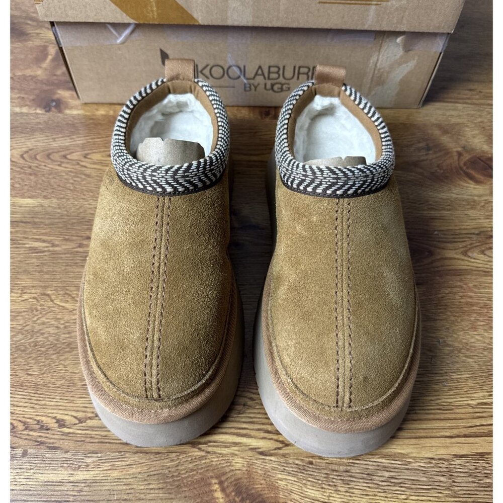 Koolaburra By UGG Womens Burree Slip On Platform Slippers Chestnut Size 7